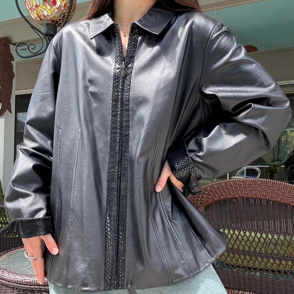 Coldwater Creek Black Leather Jacket